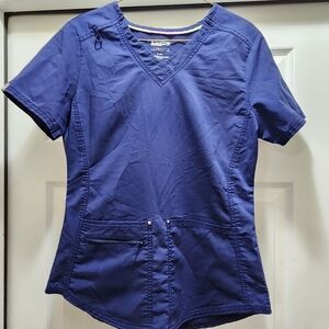 2 Scrubstar Ultimate Scrub Tops Lot Women's XS Blue Nurse Nursing Medical